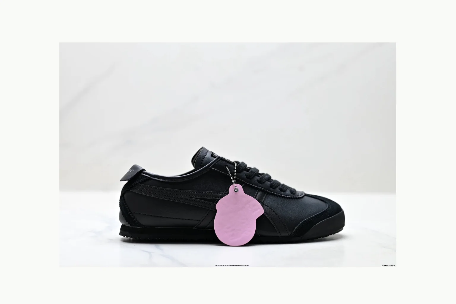 Onitsuka Tiger Black Leather Sneaker Sheetbase record image with black black leather retro low-top with leather upper and low top shape thumbnail 6