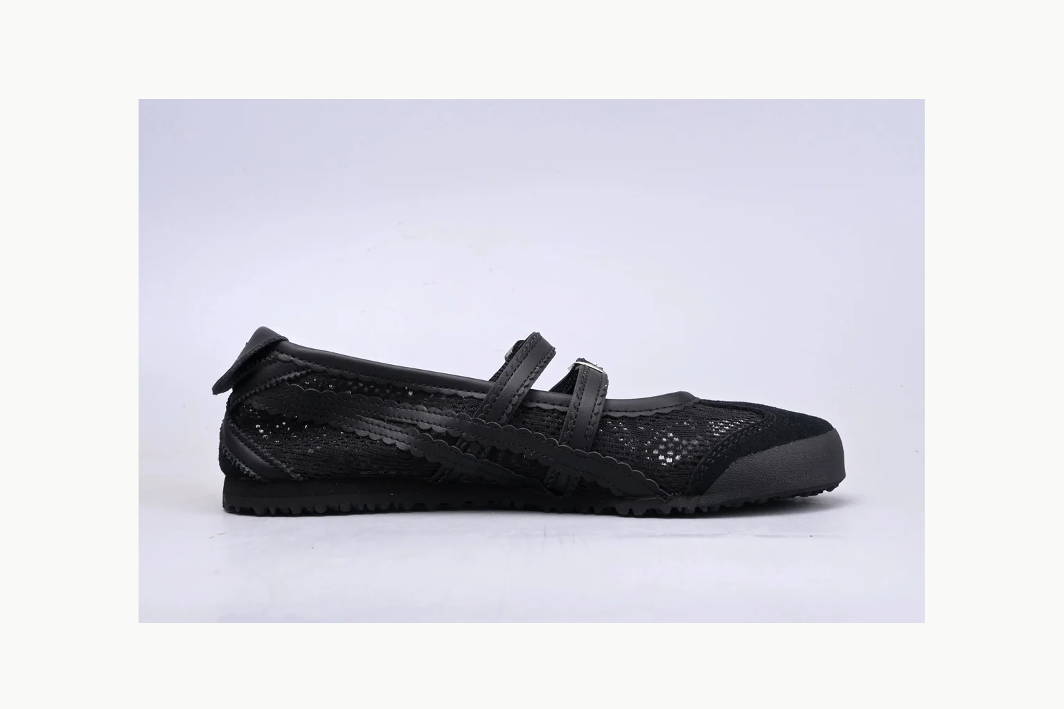 Onitsuka Tiger Black Leather Sneaker Sheetbase record image with black black leather retro low-top with leather upper and low top shape thumbnail 6
