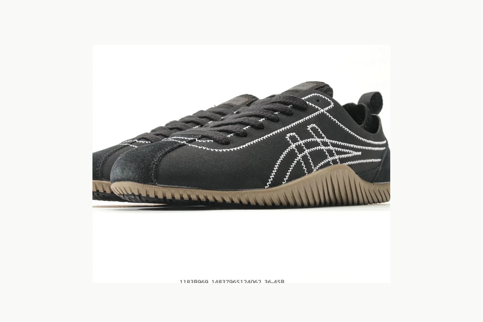 Onitsuka Tiger Black Gum Sneaker Sheetbase record image with black gum black gum retro low-top with mixed upper and low top shape