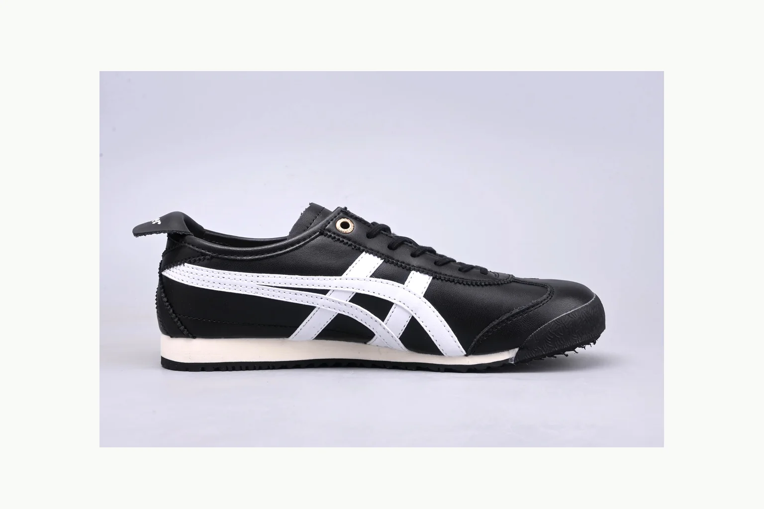Onitsuka Tiger Black White Sneaker Sheetbase record image with white black onitsuka tiger with mixed upper and low top shape thumbnail 6