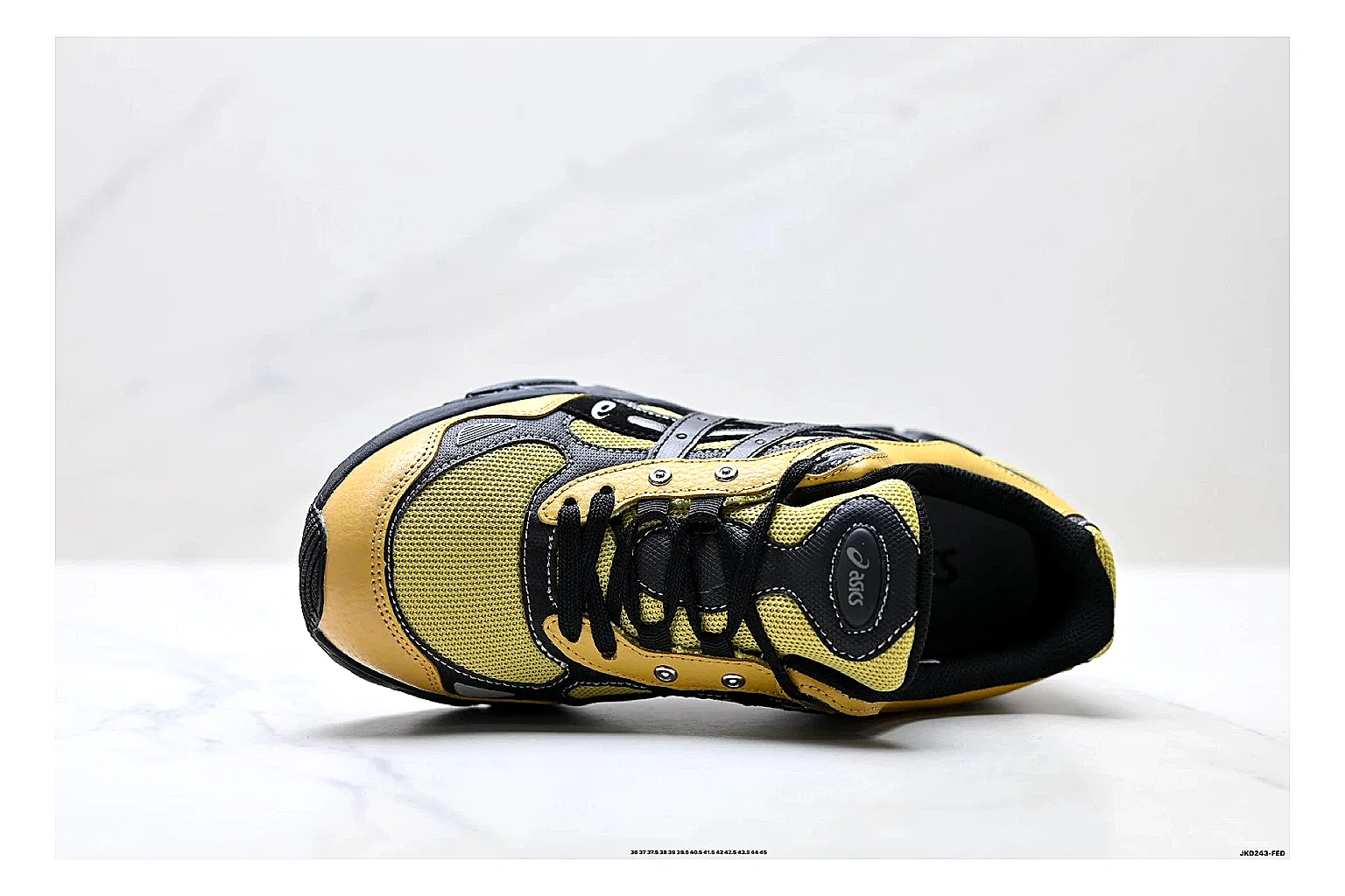 Onitsuka Tiger GEL-C 2.0 Yellow Black Sneakers spreadsheet record image with yellow black mesh runner sneakers with mesh-leather texture, side-profile shape, upper panel lines, and outsole detail thumbnail 2