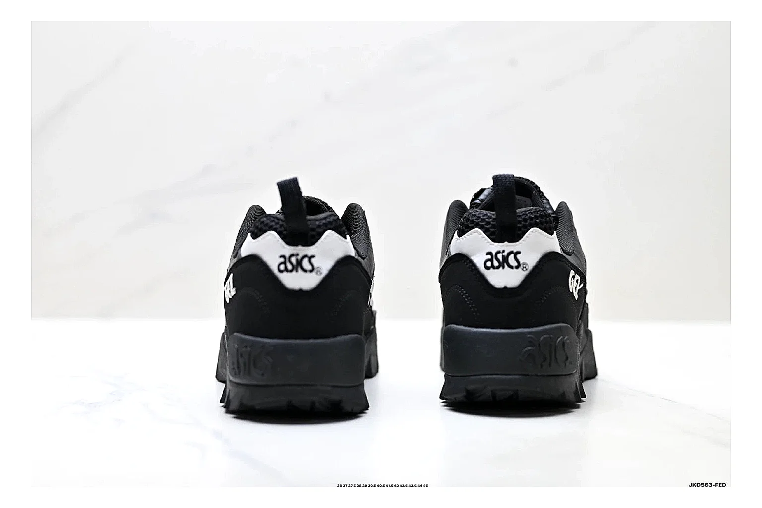 Onitsuka Tiger Gel-Tru Black White Sneakers spreadsheet record image with black white trail runner sneakers with mesh-leather texture, side-profile shape, upper panel lines, and outsole detail thumbnail 3