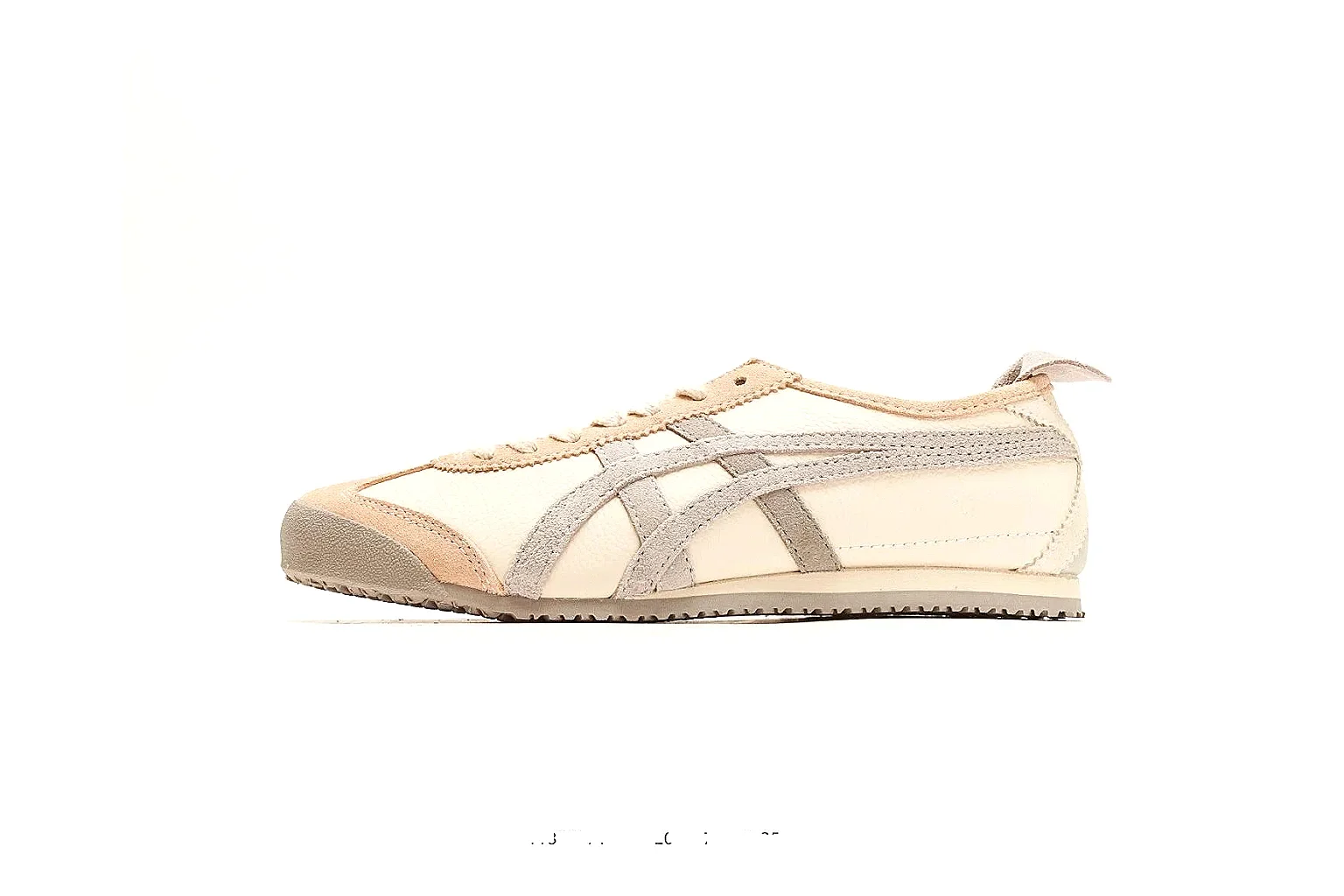 Onitsuka Tiger Mexico 66 Tan Brown Sneakers spreadsheet record image with tan brown low-top sneakers with leather texture, side-profile shape, upper panel lines, and outsole detail