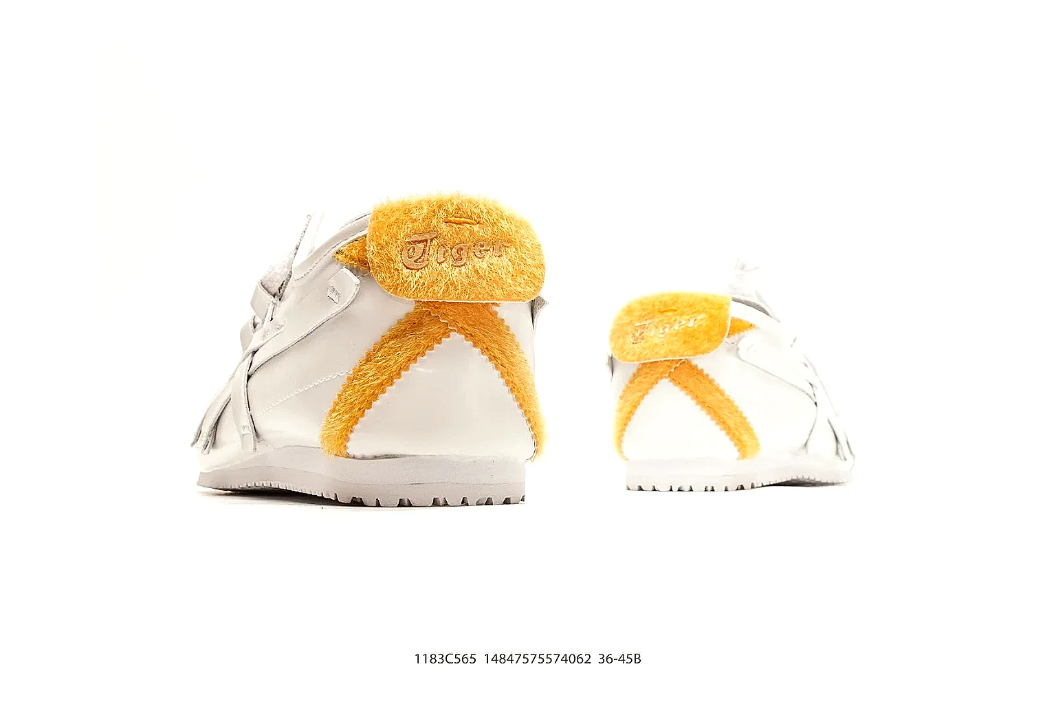 Onitsuka Tiger Mexico 66 White Yellow spreadsheet record photo showing white leather low-top upper, yellow Onitsuka side stripes, slim retro runner profile, and flat sole thumbnail 3