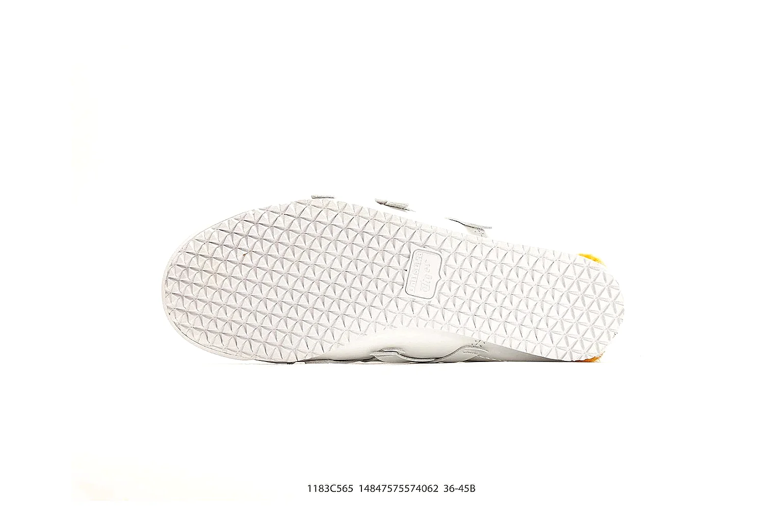 Onitsuka Tiger Mexico 66 White Yellow spreadsheet record photo showing white leather low-top upper, yellow Onitsuka side stripes, slim retro runner profile, and flat sole thumbnail 4