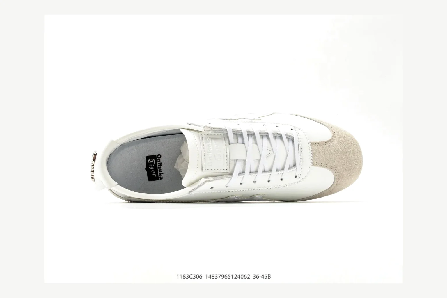 Onitsuka Tiger White Cream Sneaker Sheetbase record image with white cream retro stripe low-top with mixed-material upper and low-profile shape thumbnail 2