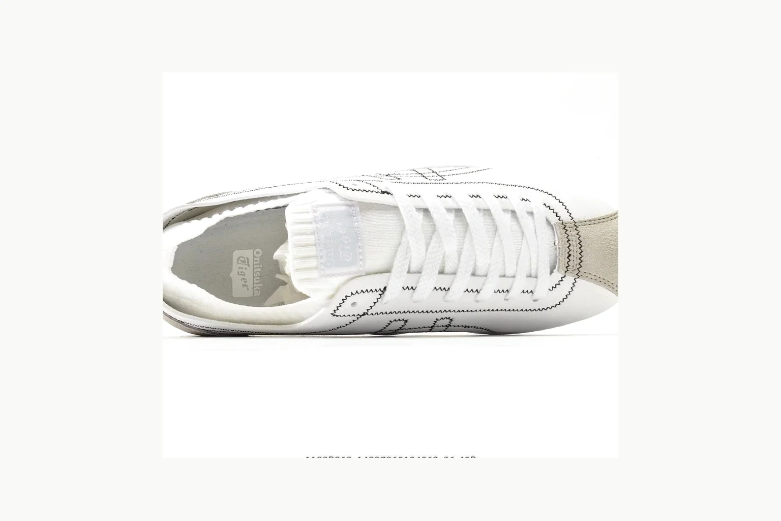 Onitsuka Tiger White Silver Sneaker Sheetbase record image with white silver retro stripe low-top with mixed-material upper and low-profile shape thumbnail 2