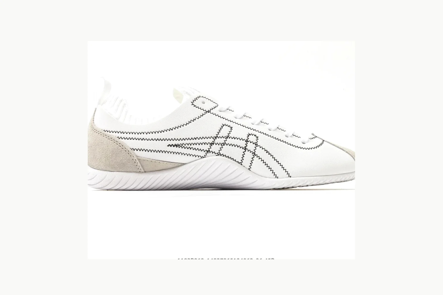 Onitsuka Tiger White Silver Sneaker Sheetbase record image with white silver retro stripe low-top with mixed-material upper and low-profile shape thumbnail 6