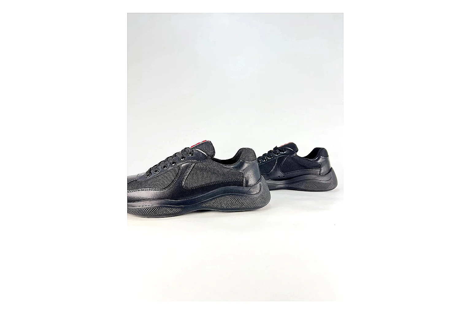 Black Runner Black Sneaker spreadsheet record photo showing black mesh runner upper, tonal overlays, modern running shape, and dark cushioned sole thumbnail 3
