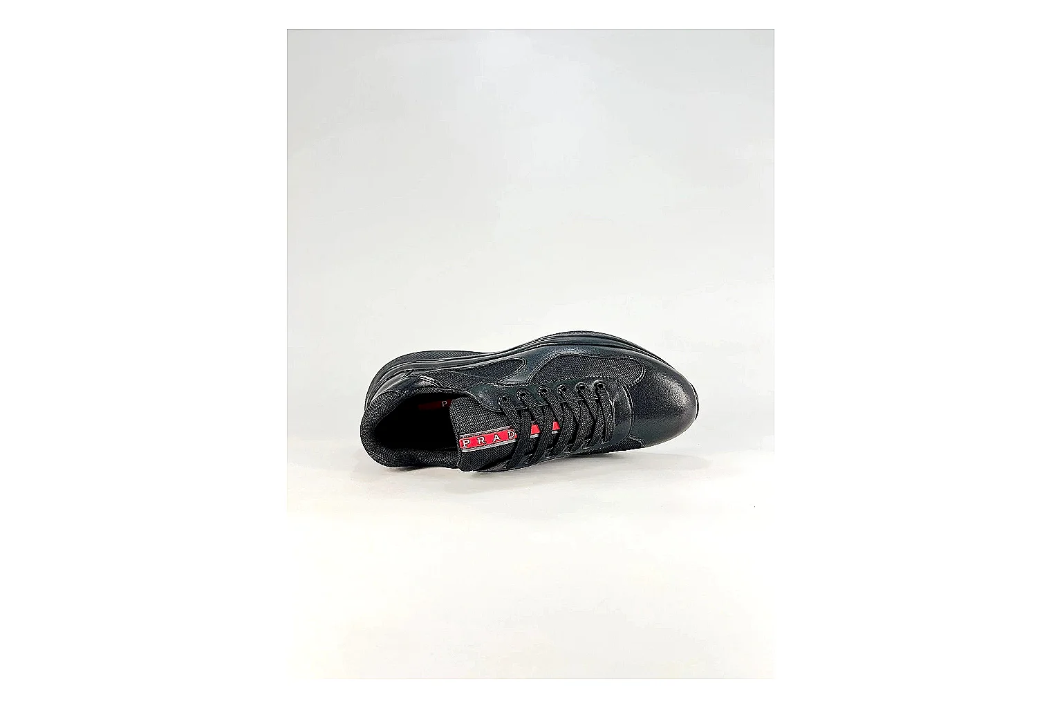 Black Runner Black Sneaker spreadsheet record photo showing black mesh runner upper, tonal overlays, modern running shape, and dark cushioned sole thumbnail 5