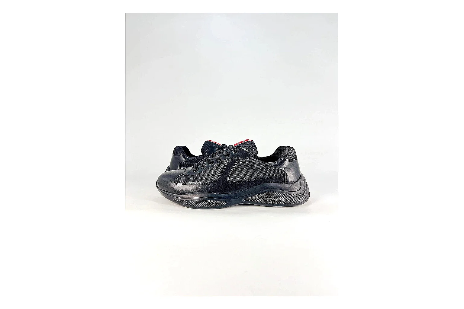 Black Runner Black Sneaker spreadsheet record photo showing black mesh runner upper, tonal overlays, modern running shape, and dark cushioned sole thumbnail 6