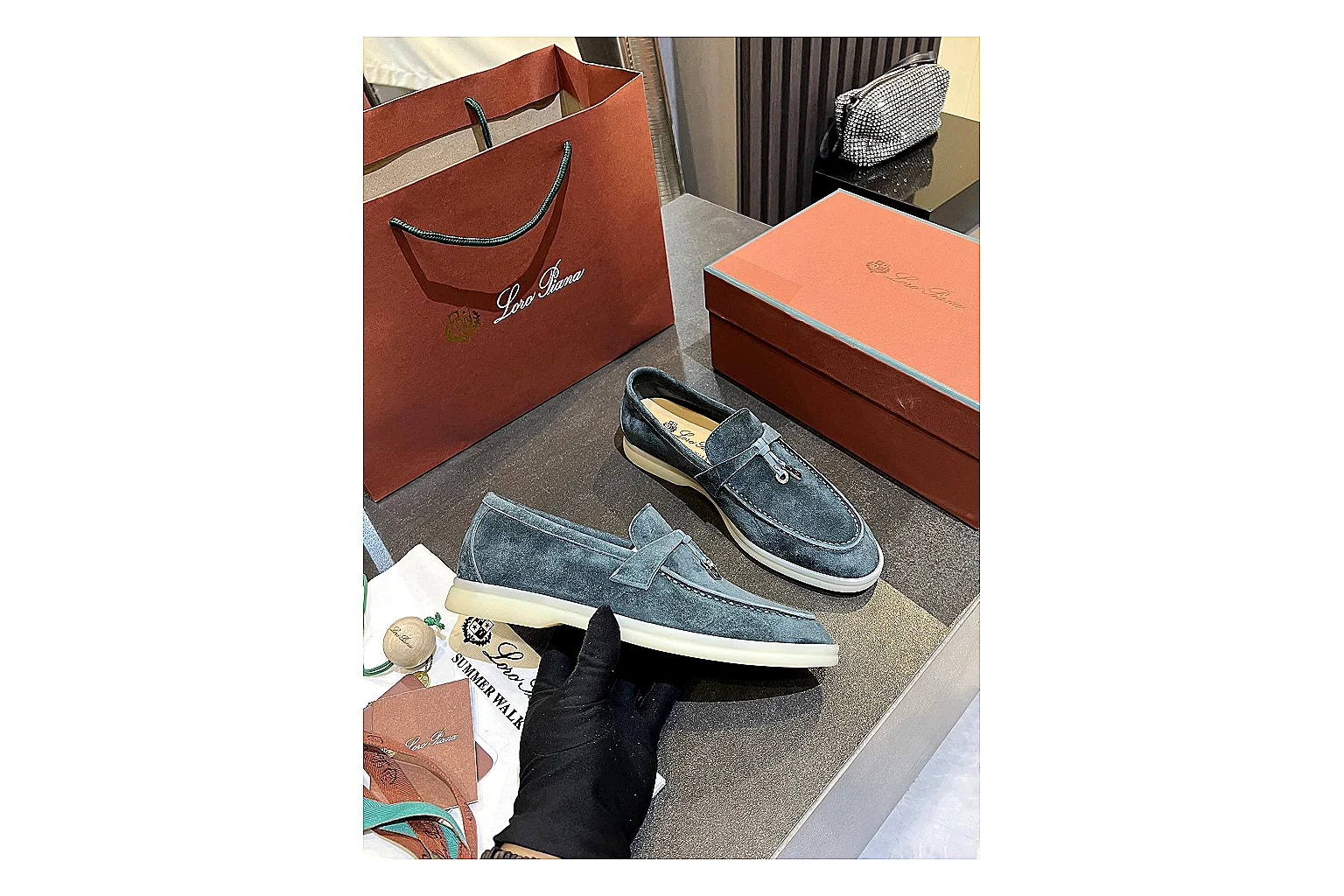 Other blue suede loafer sneaker Blue Cream 6606 spreadsheet record six-photo gallery thumbnail 3