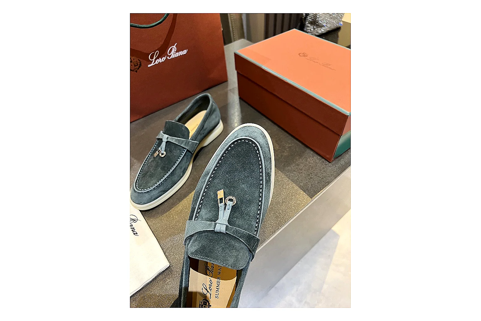 Other blue suede loafer sneaker Blue Cream 6606 spreadsheet record six-photo gallery thumbnail 4