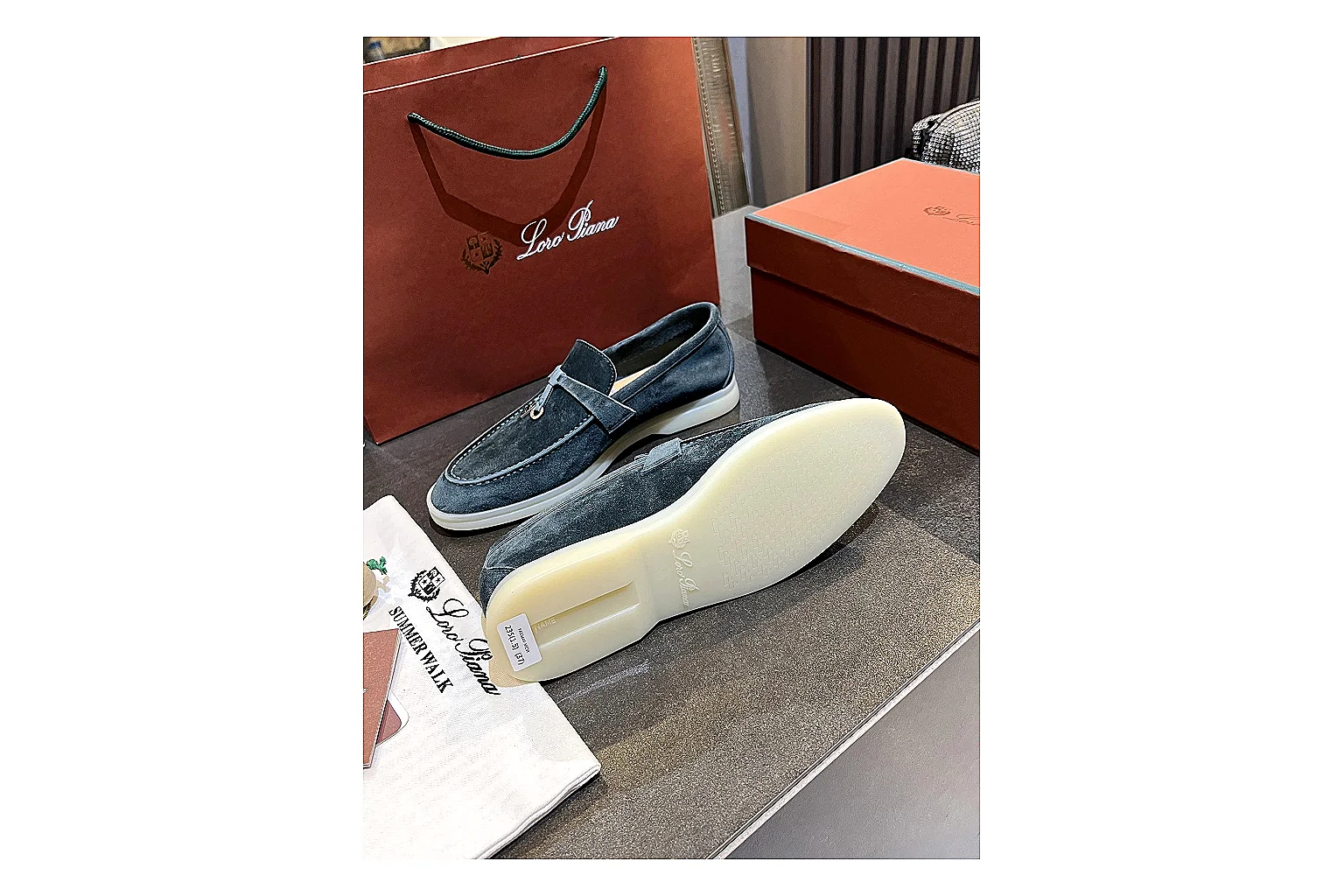 Other blue suede loafer sneaker Blue Cream 6606 spreadsheet record six-photo gallery thumbnail 5