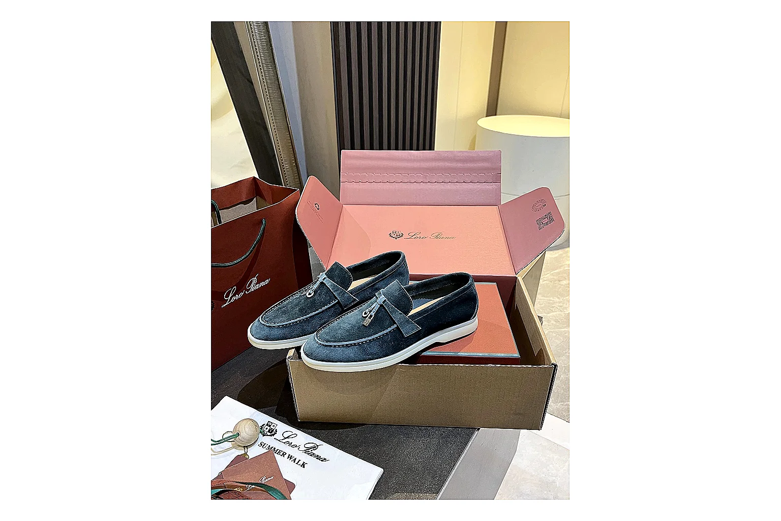 Other blue suede loafer sneaker Blue Cream 6606 spreadsheet record six-photo gallery thumbnail 6