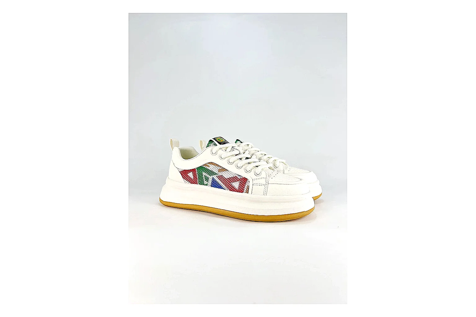 Casual Low-Top Sneaker 5251 Sheetbase record image with red casual low-top with mixed-material upper and low-profile shape thumbnail 6