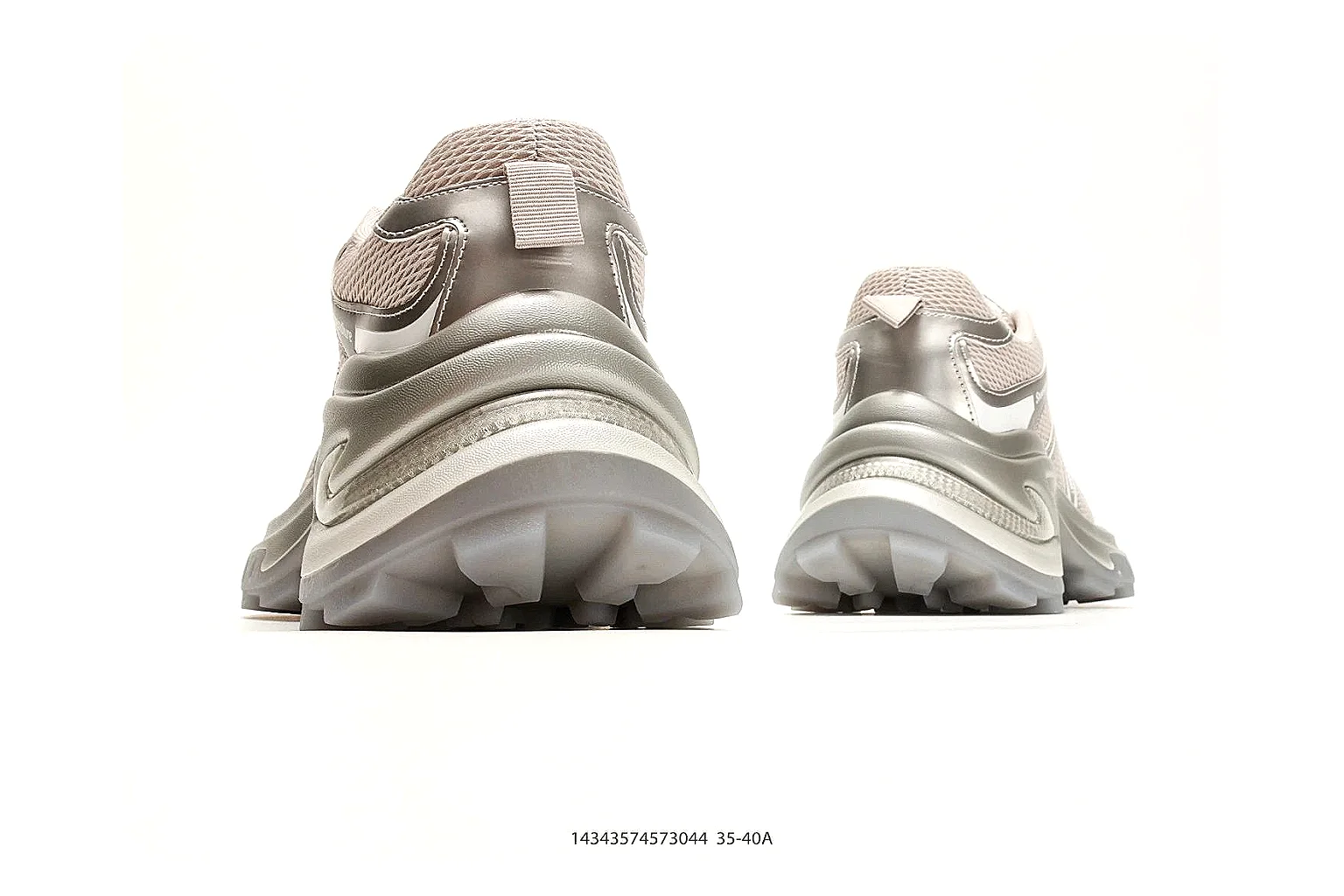 Chunky Runner Silver Gray Sneaker spreadsheet record photo showing silver gray synthetic-mesh upper, layered chunky panels, runner silhouette, and thick cushioned sole thumbnail 3