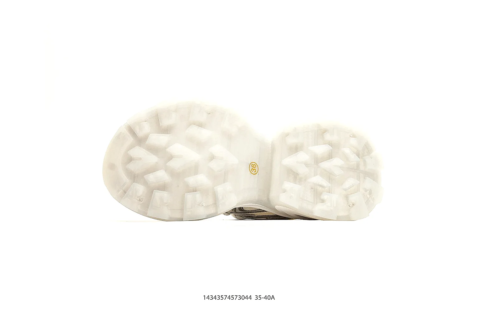 Chunky Runner White Cream Sneaker spreadsheet record photo showing white cream synthetic-mesh upper, chunky runner shape, layered panels, and thick cushioned sole