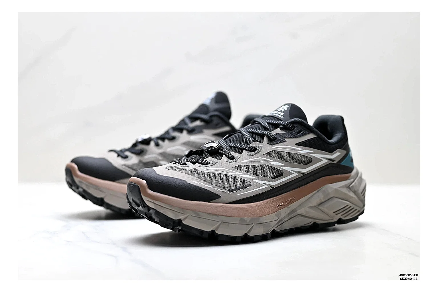 Trail Runner Black Teal Sneaker spreadsheet record photo showing black mesh runner upper, teal accent details, rugged trail profile, and traction sole