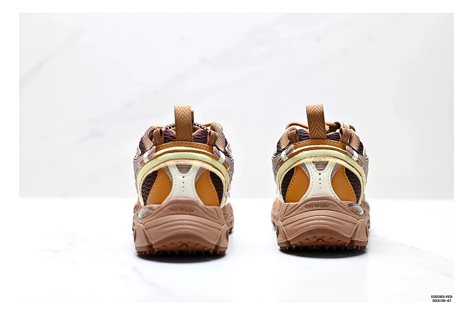 Trail Runner Brown Gold Sneaker spreadsheet record photo showing brown gold mesh-suede runner upper, rugged trail profile, protective overlays, and traction sole thumbnail 3