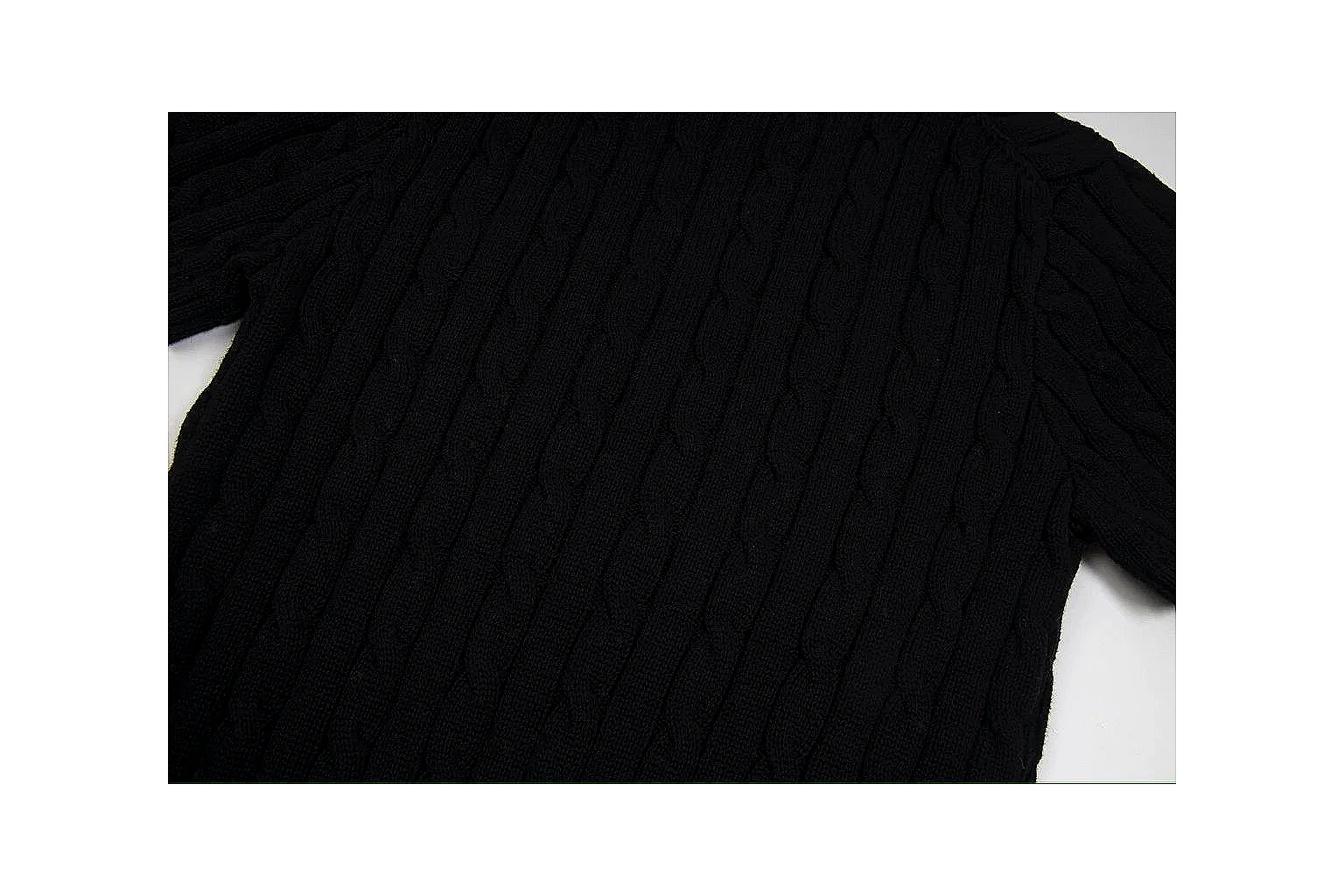 kakosheetbase.com Polo Ralph Lauren Black Cable Knit Polo 0679 Black short-sleeve-knit product image thumbnail 3