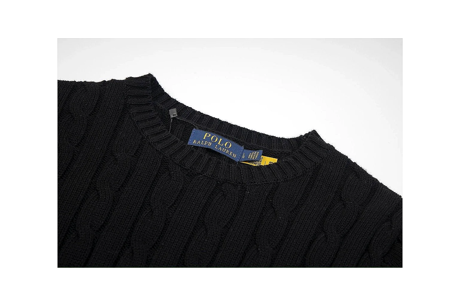 kakosheetbase.com Polo Ralph Lauren Black Cable Knit Polo 0679 Black short-sleeve-knit product image thumbnail 4