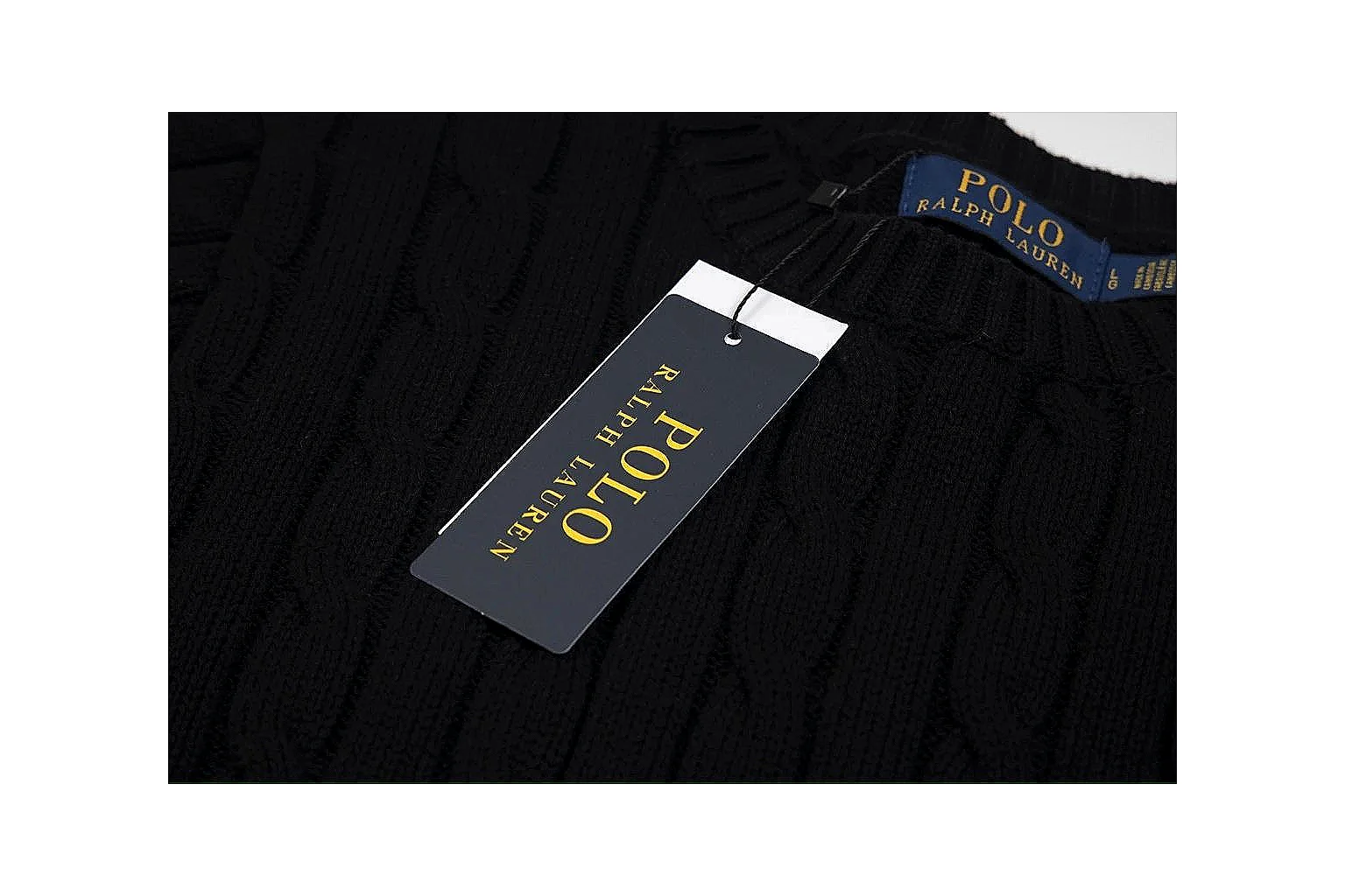kakosheetbase.com Polo Ralph Lauren Black Cable Knit Polo 0679 Black short-sleeve-knit product image thumbnail 5