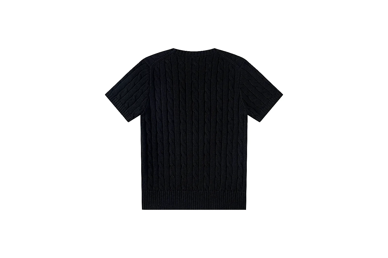 kakosheetbase.com Polo Ralph Lauren Black Rib Cable Knit Polo 0872 Black short-sleeve-knit product image thumbnail 2