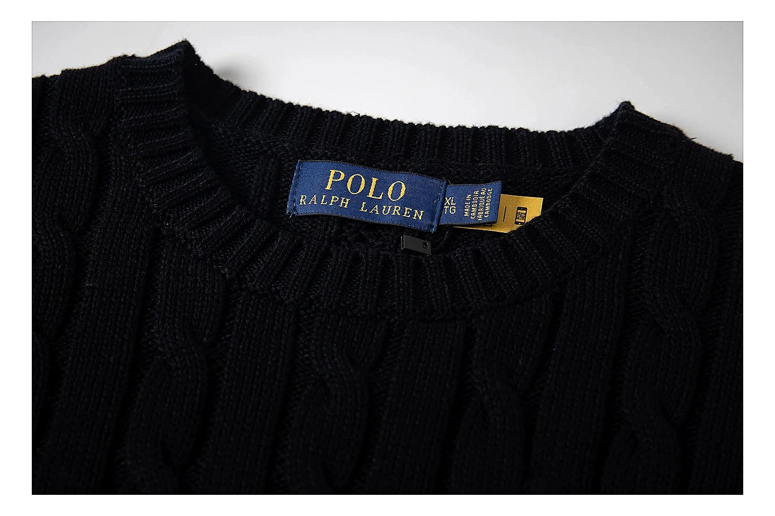 kakosheetbase.com Polo Ralph Lauren Black Rib Cable Knit Polo 0872 Black short-sleeve-knit product image thumbnail 3