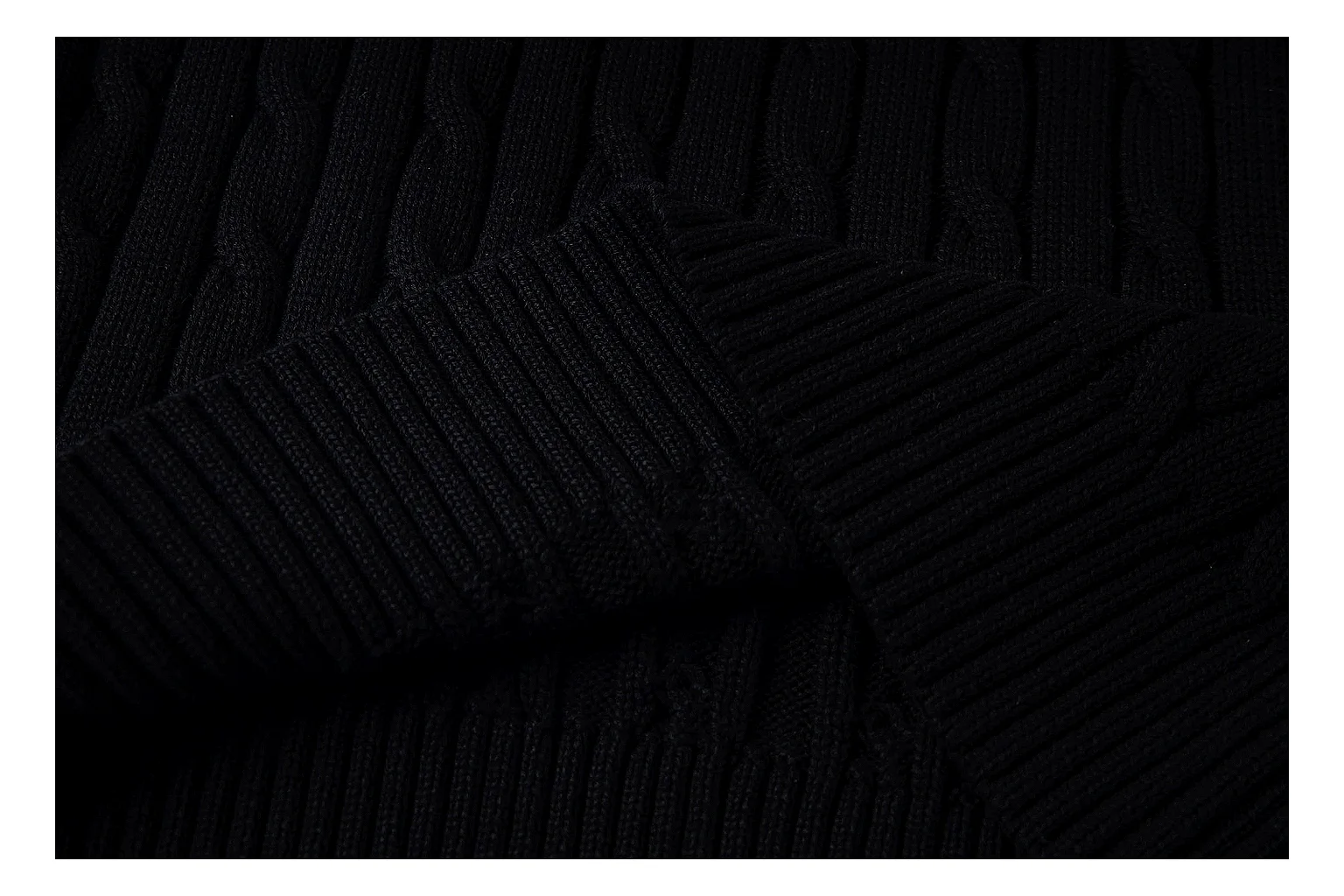 kakosheetbase.com Polo Ralph Lauren Black Rib Cable Knit Polo 0872 Black short-sleeve-knit product image thumbnail 5