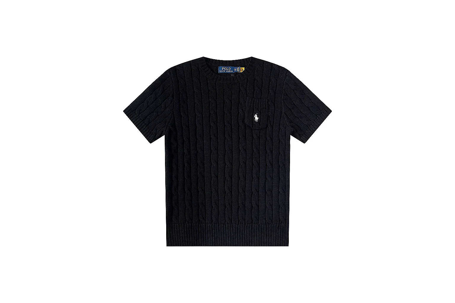 kakosheetbase.com Polo Ralph Lauren Black Rib Cable Knit Polo 0872 Black short-sleeve-knit product image thumbnail 6