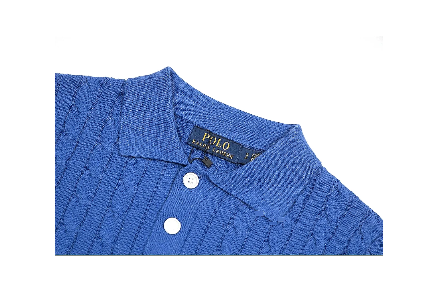 kakosheetbase.com Polo Ralph Lauren Blue Cable Knit Polo 0981 Blue short-sleeve-knit product image