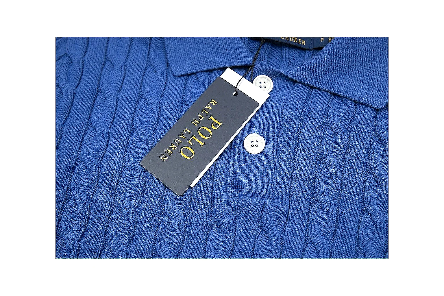 kakosheetbase.com Polo Ralph Lauren Blue Cable Knit Polo 0981 Blue short-sleeve-knit product image