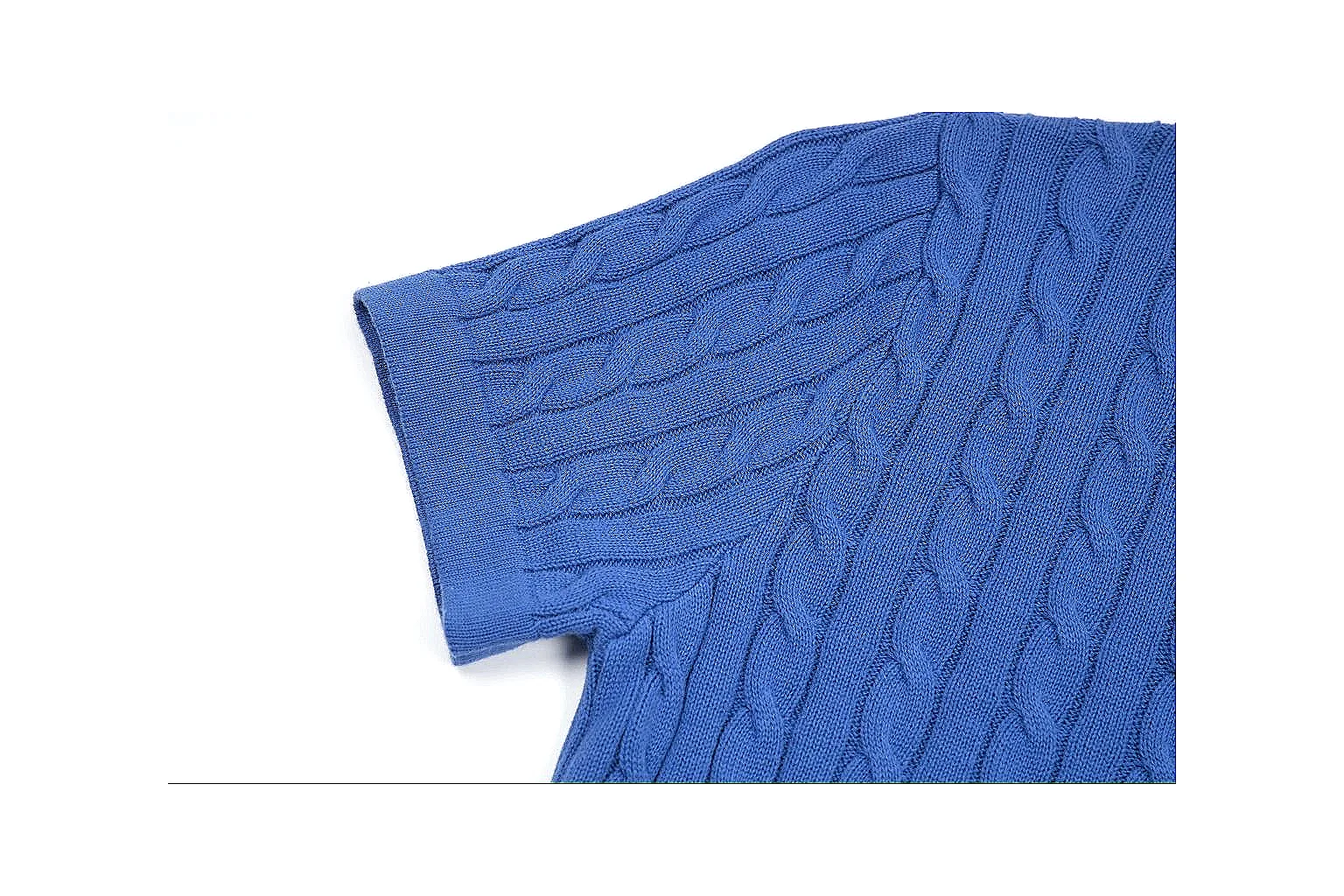 kakosheetbase.com Polo Ralph Lauren Blue Cable Knit Polo 0981 Blue short-sleeve-knit product image thumbnail 5