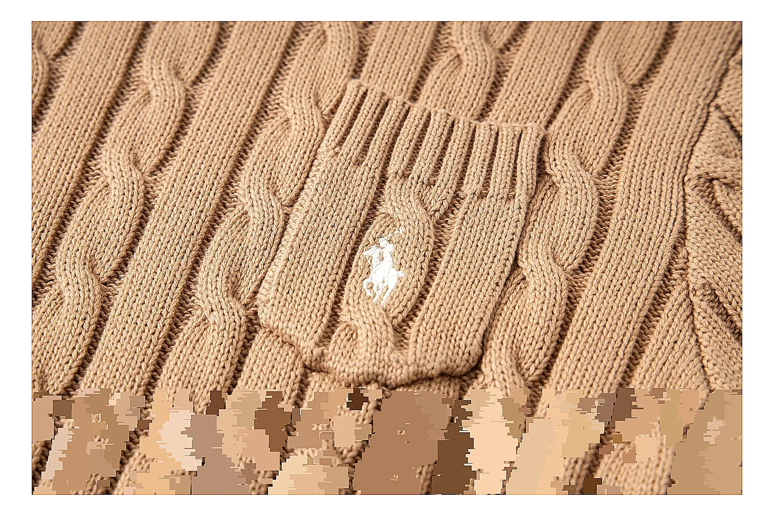 kakosheetbase.com Polo Ralph Lauren Camel Cable Knit Polo 0830 Camel short-sleeve-knit product image