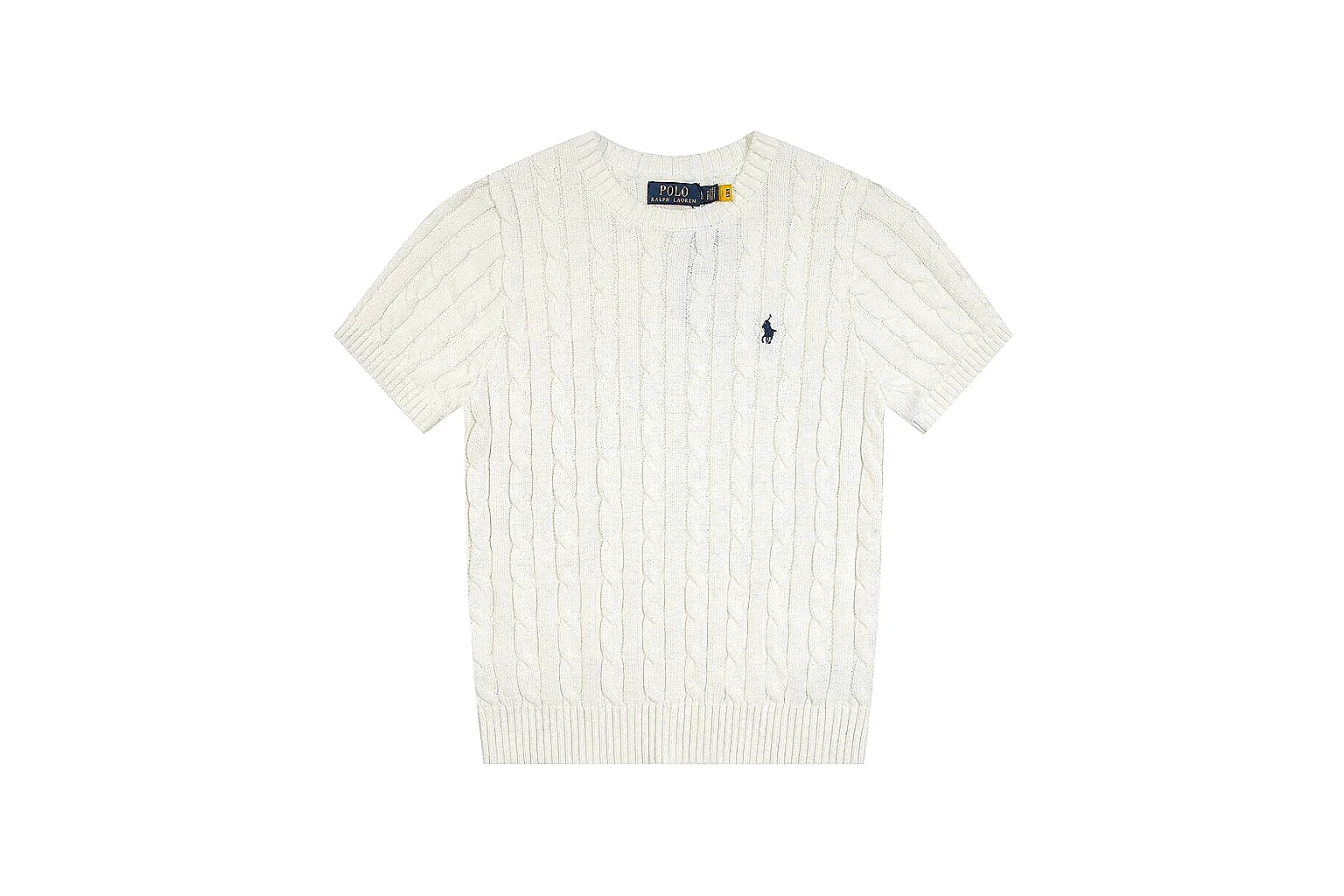 kakosheetbase.com Polo Ralph Lauren Cream Cable Knit Polo 0689 Cream short-sleeve-knit product image