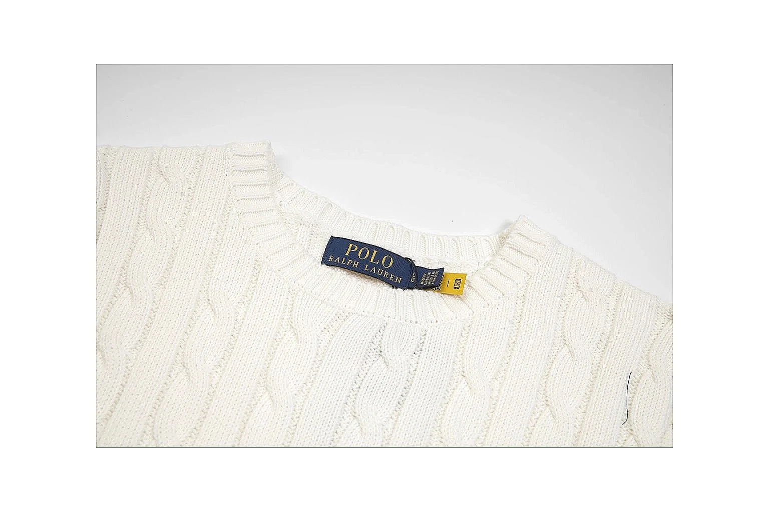 kakosheetbase.com Polo Ralph Lauren Cream Cable Knit Polo 0689 Cream short-sleeve-knit product image thumbnail 3