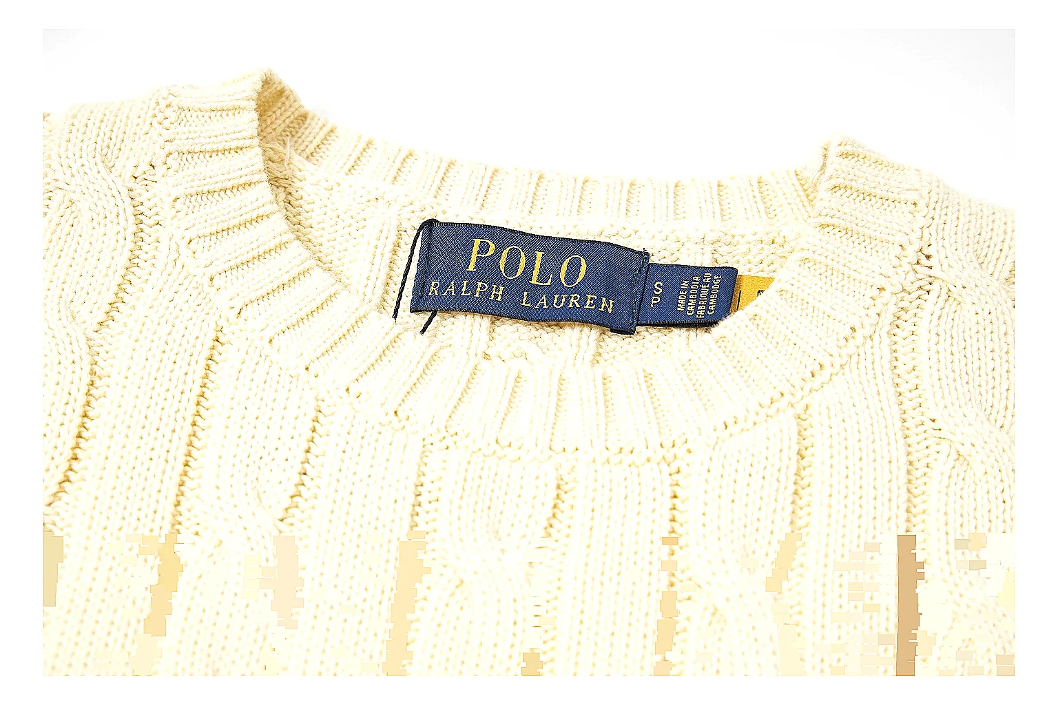 kakosheetbase.com Polo Ralph Lauren Cream Cable Knit Polo 0906 Cream short-sleeve-knit product image