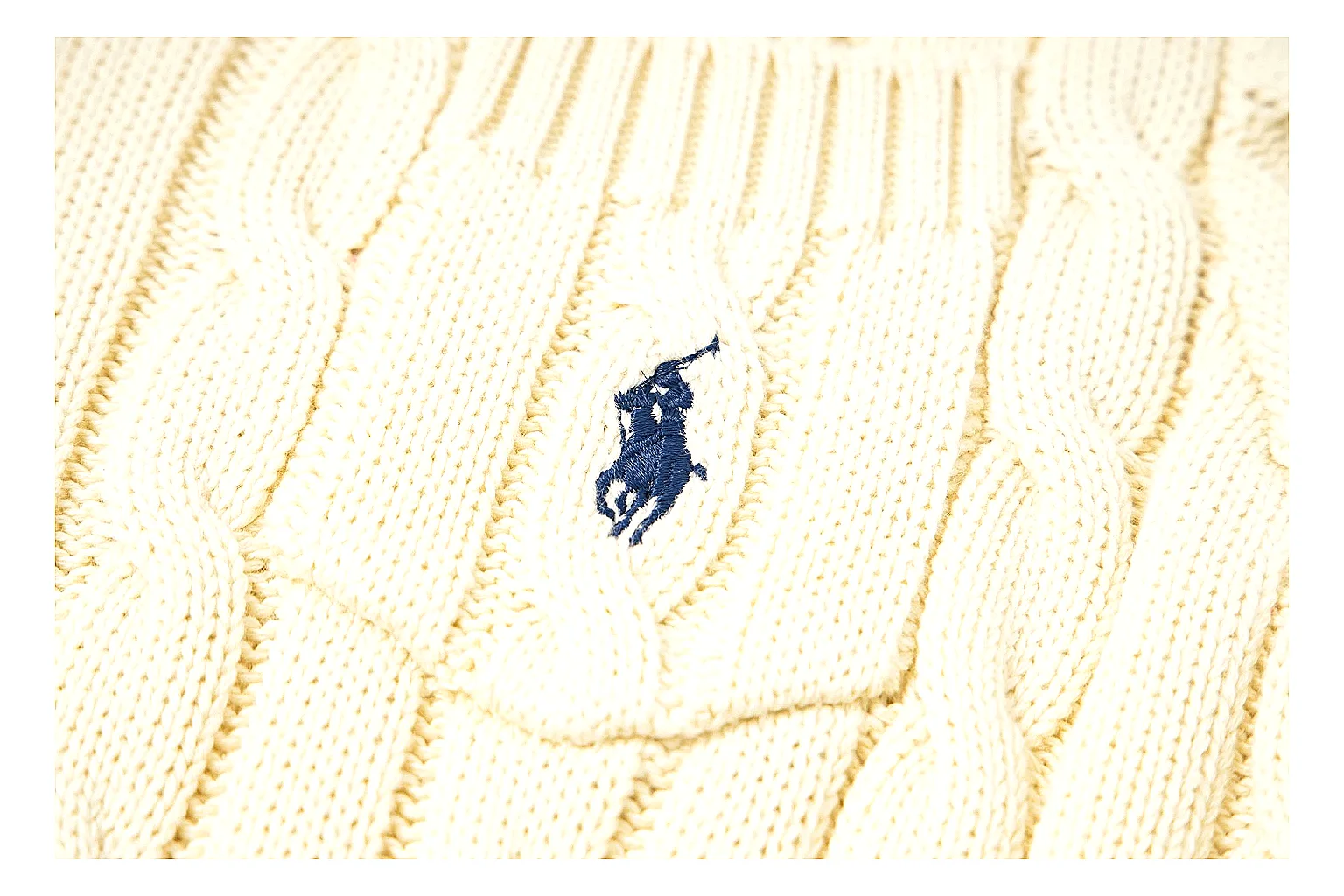 kakosheetbase.com Polo Ralph Lauren Cream Cable Knit Polo 0906 Cream short-sleeve-knit product image