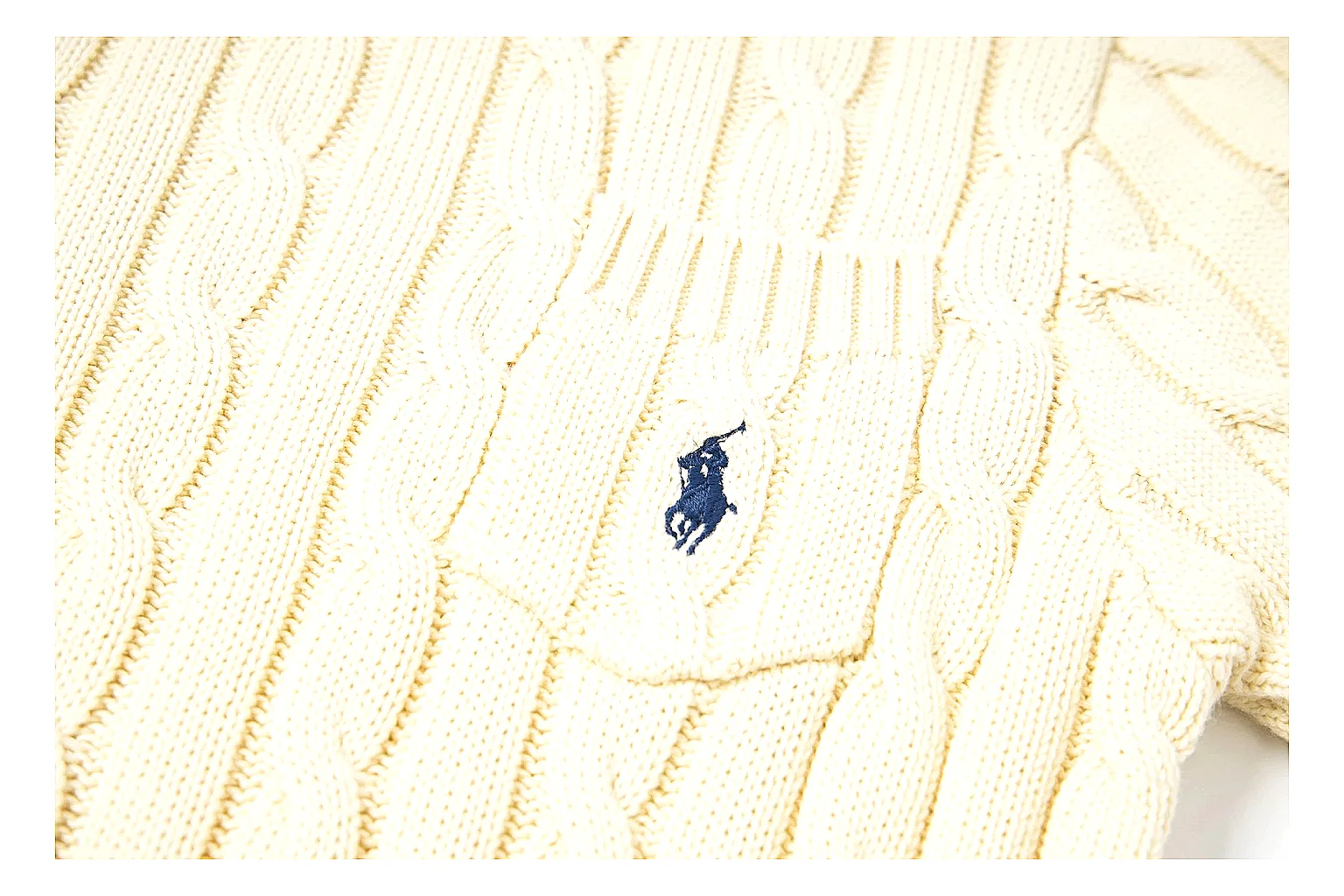 kakosheetbase.com Polo Ralph Lauren Cream Cable Knit Polo 0906 Cream short-sleeve-knit product image thumbnail 5