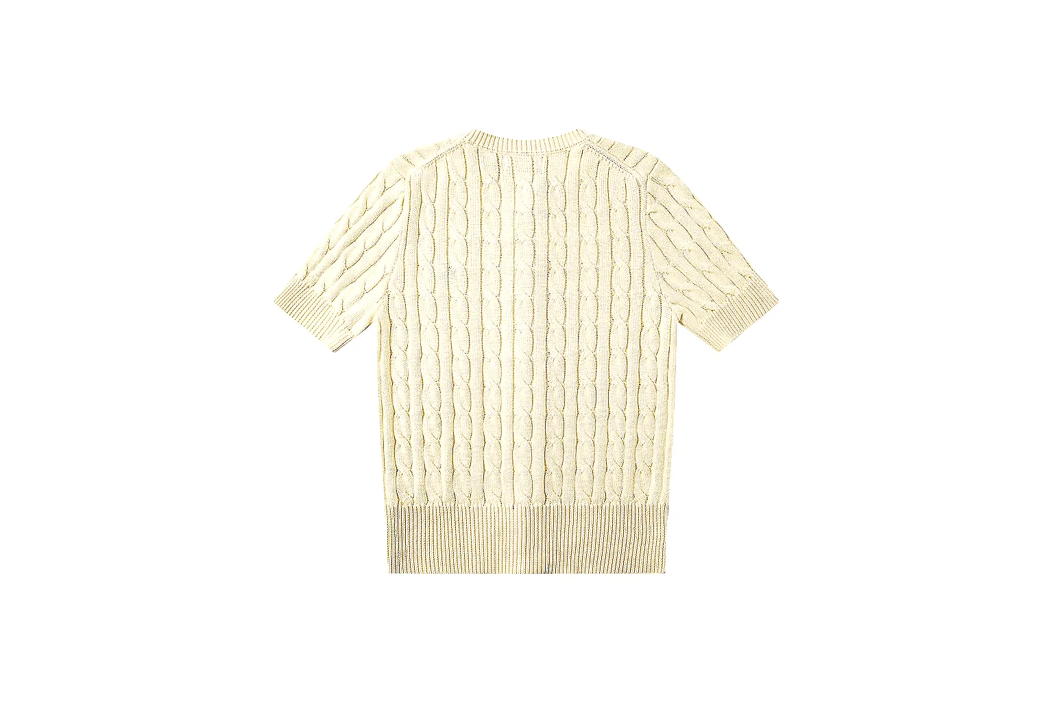 kakosheetbase.com Polo Ralph Lauren Cream Cable Knit Cardigan 0975 Cream Yellow short-sleeve-knit product image thumbnail 2