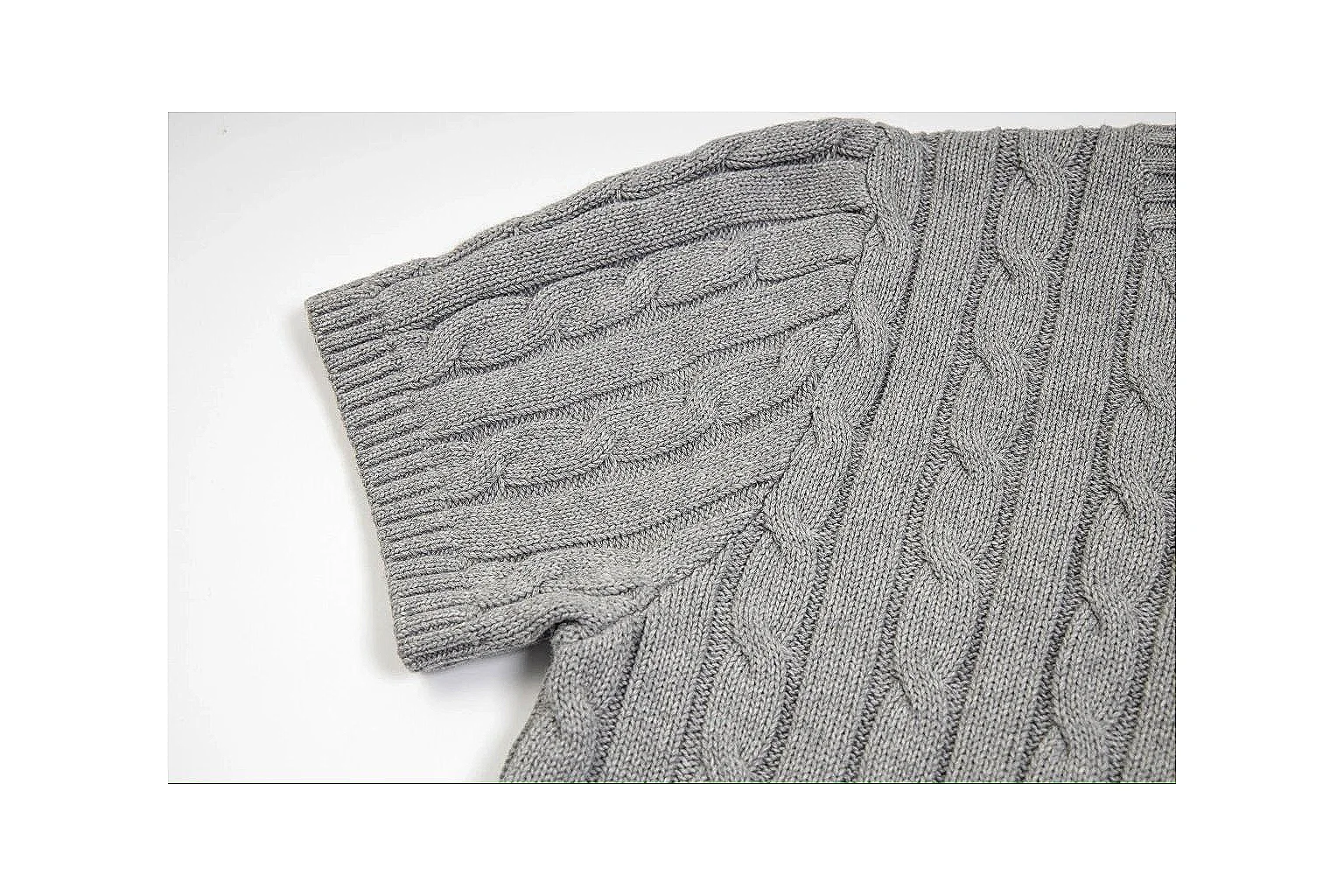 kakosheetbase.com Polo Ralph Lauren Grey Cable Knit Polo 0623 Grey short-sleeve-knit product image thumbnail 3