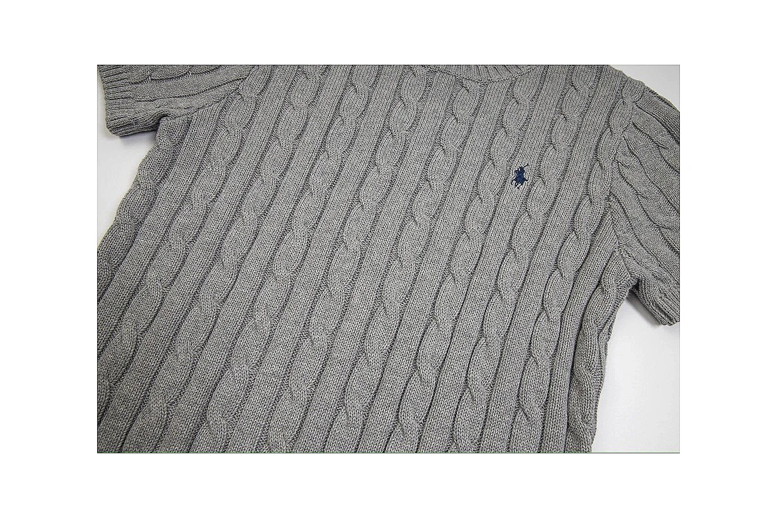 kakosheetbase.com Polo Ralph Lauren Grey Cable Knit Polo 0623 Grey short-sleeve-knit product image thumbnail 4