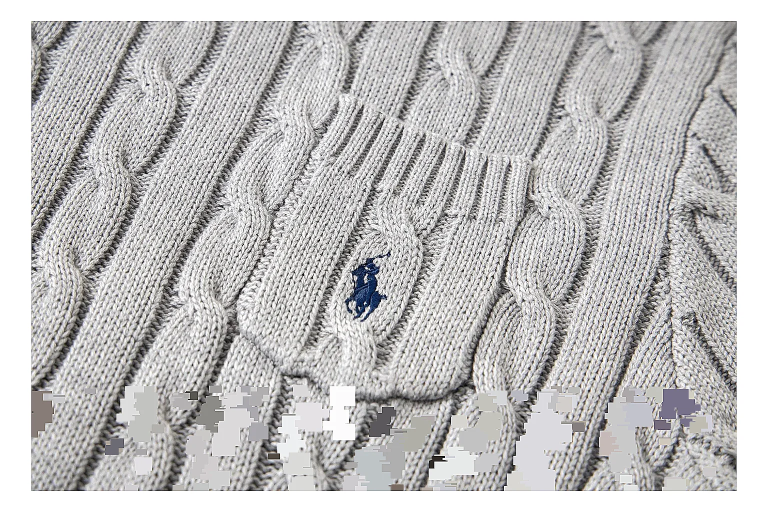 kakosheetbase.com Polo Ralph Lauren Heather Grey Cable Knit Polo 0864 Heather Grey short-sleeve-knit product image