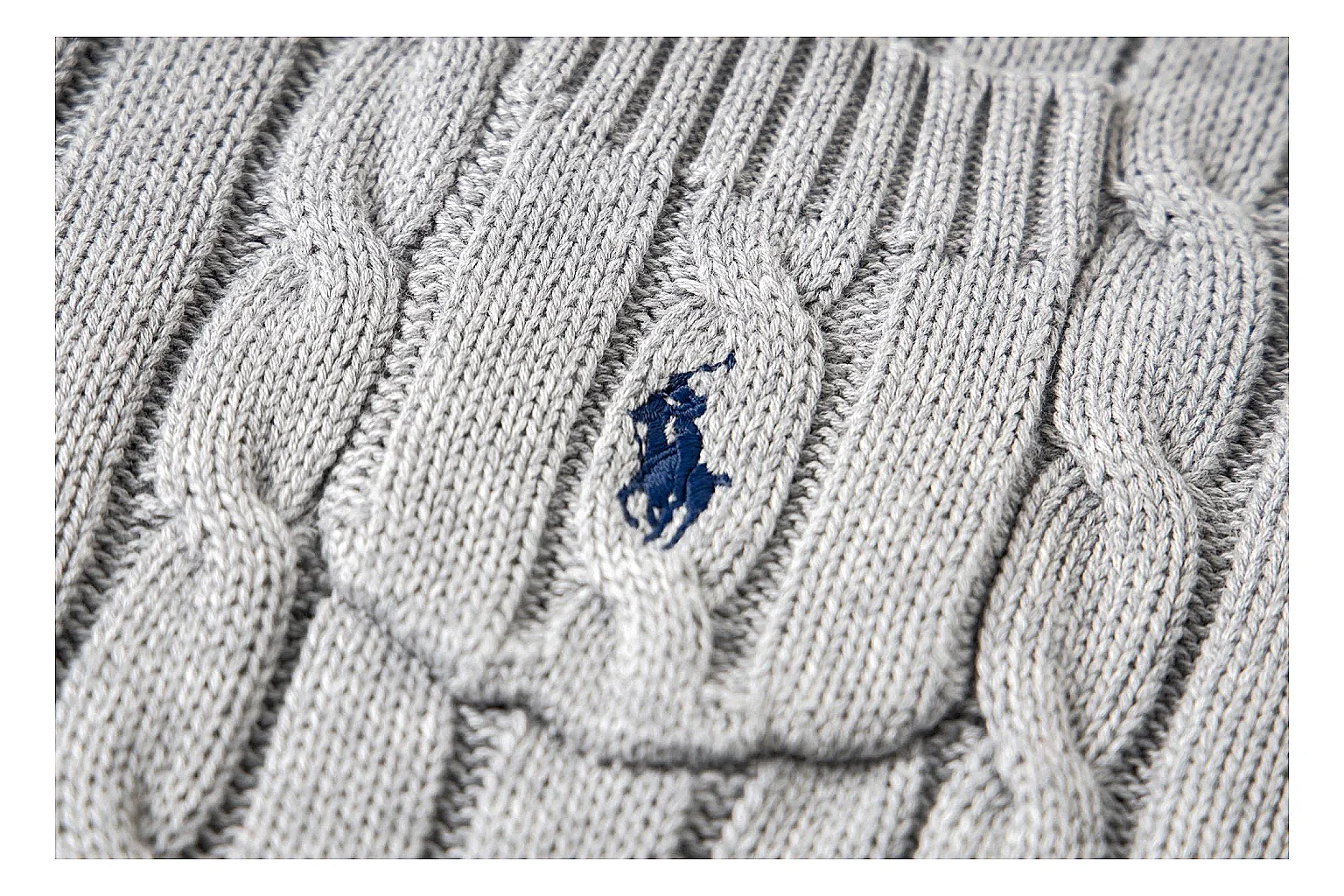 kakosheetbase.com Polo Ralph Lauren Heather Grey Cable Knit Polo 0864 Heather Grey short-sleeve-knit product image thumbnail 4
