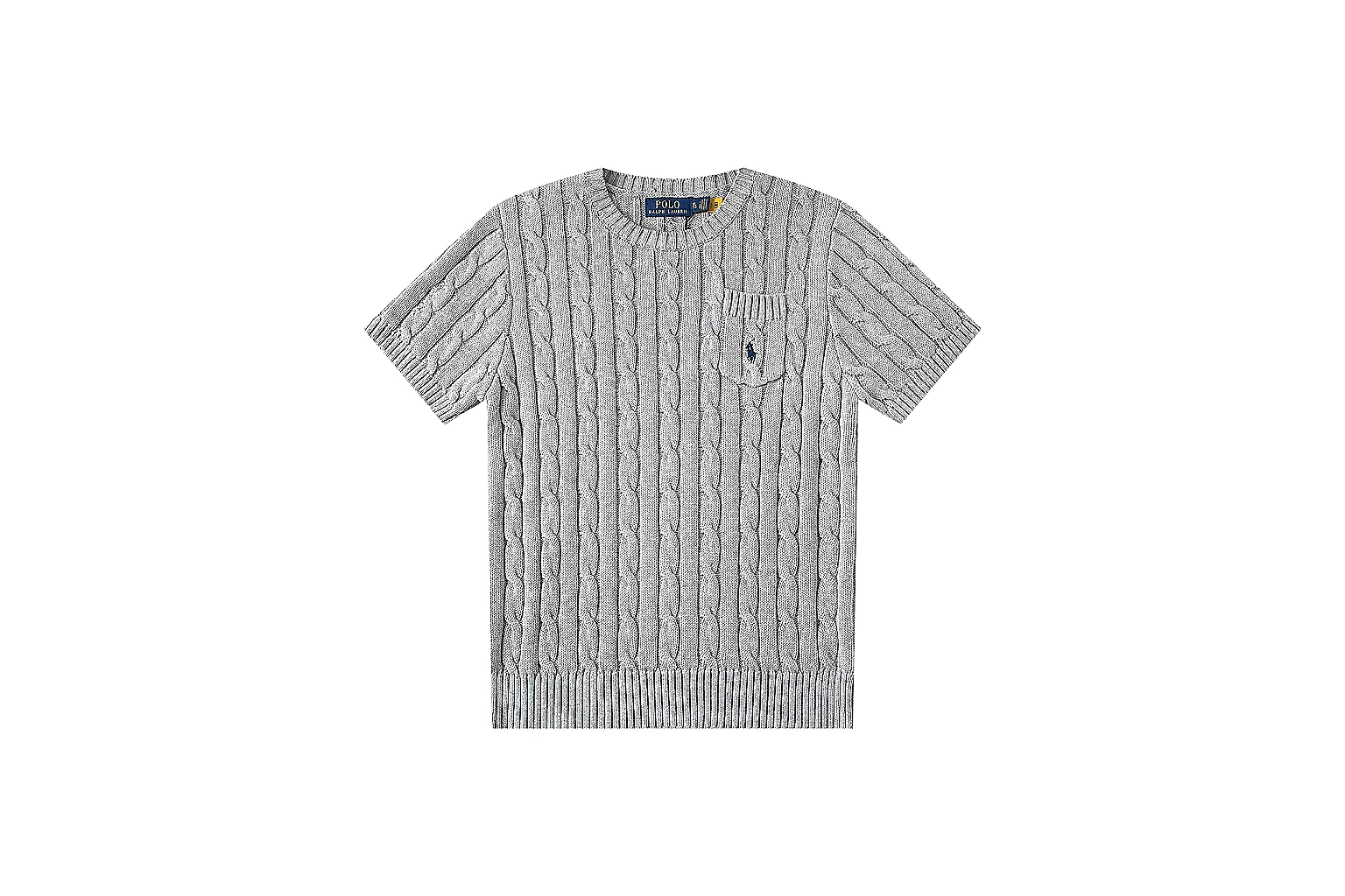 kakosheetbase.com Polo Ralph Lauren Heather Grey Cable Knit Polo 0864 Heather Grey short-sleeve-knit product image thumbnail 6