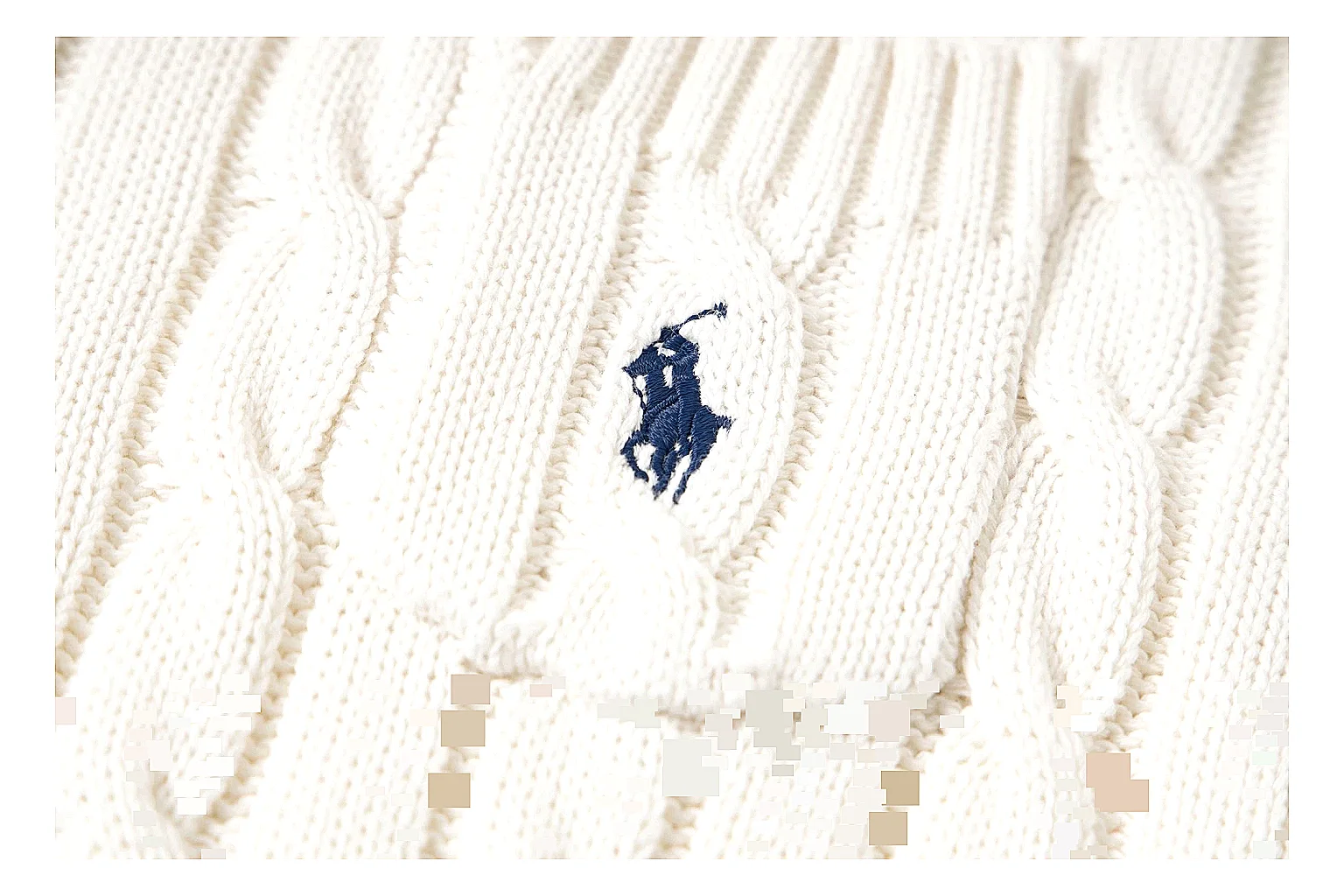 kakosheetbase.com Polo Ralph Lauren Ivory Cable Knit Polo 0882 Ivory short-sleeve-knit product image