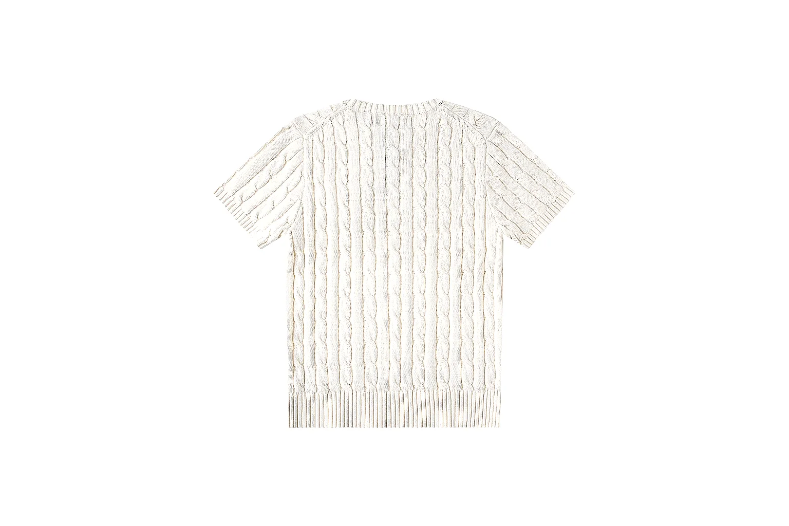 kakosheetbase.com Polo Ralph Lauren Ivory Cable Knit Polo 0882 Ivory short-sleeve-knit product image thumbnail 2