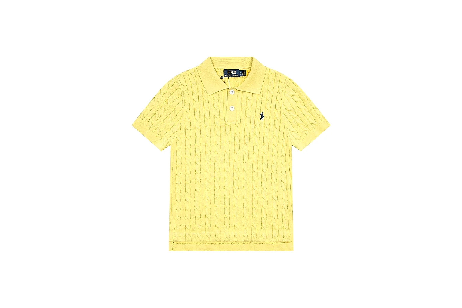 kakosheetbase.com Polo Ralph Lauren Lemon Yellow Cable Knit Polo 0979 Lemon Yellow short-sleeve-knit product image thumbnail 6