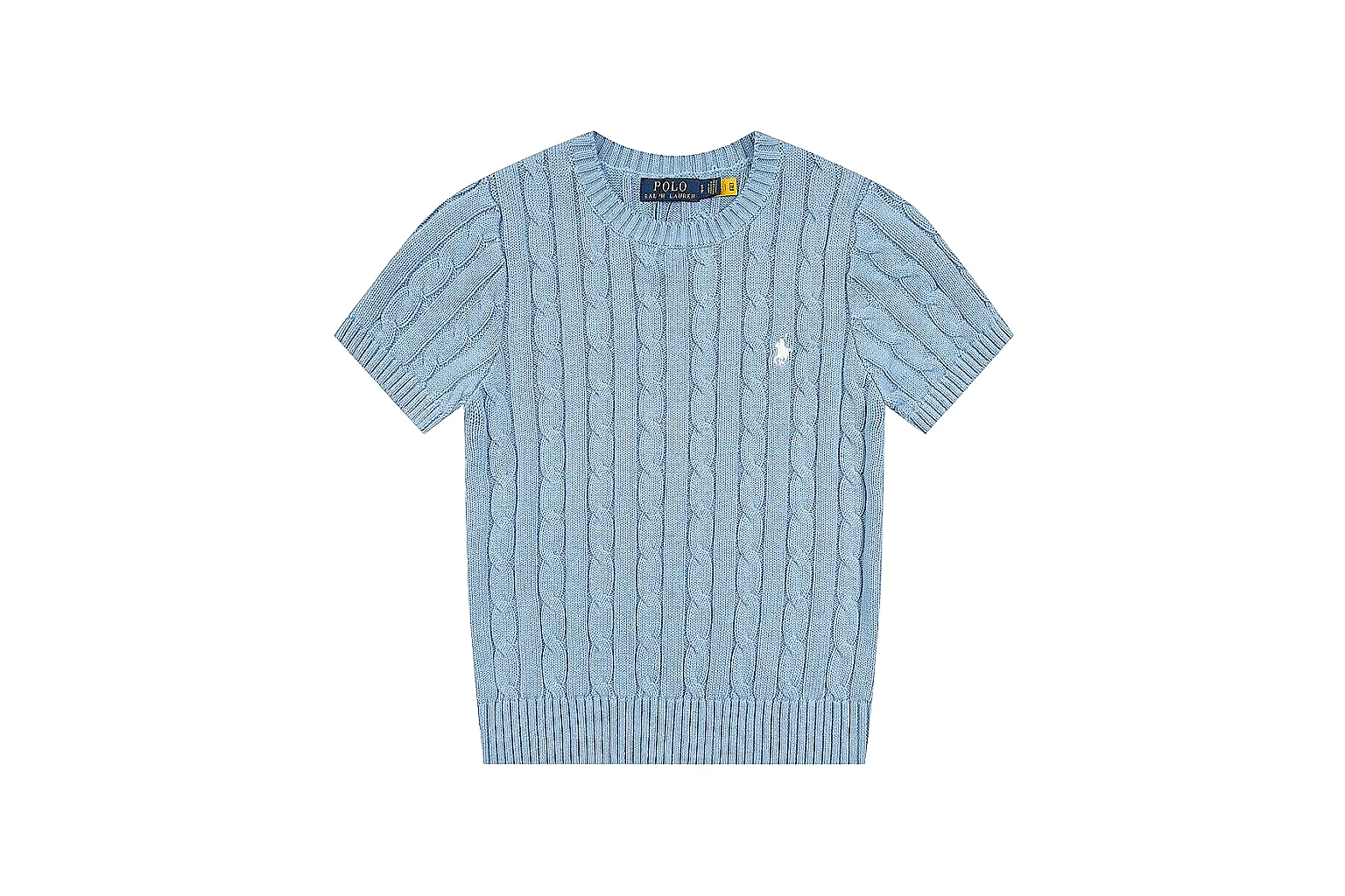 kakosheetbase.com Polo Ralph Lauren Light Blue Cable Knit Polo 0638 Light Blue short-sleeve-knit product image